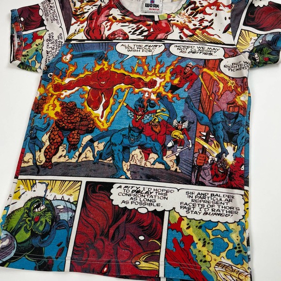 Vintage Superheroes Comic Book Strip Top - Picture 2 of 3